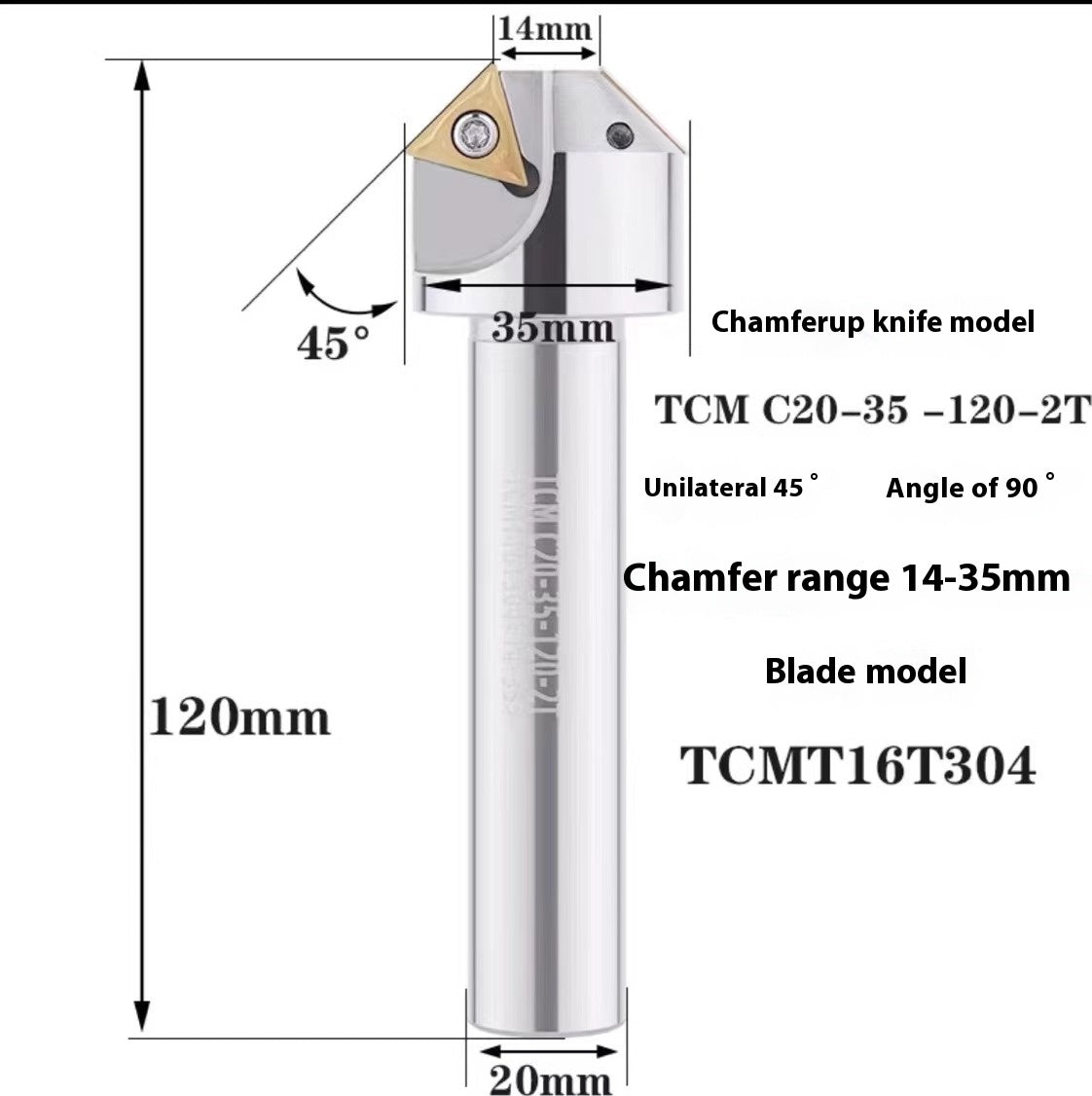 1144-Shedding type fixed-point chamfering cutter 30 degree 45 degree 60 degree chamfering cutter bar SSK/SSP/TCM/SSY/SSO/SSH Shandong Denso Pricision Tools Co.,Ltd.
